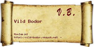 Vild Bodor névjegykártya